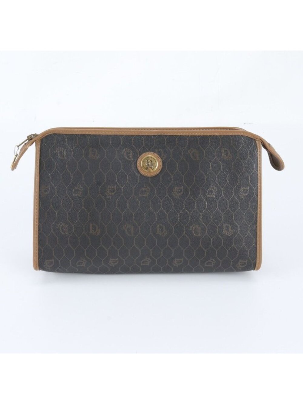 Dior Honeycomb Pattern Leather Clutch Pouch
